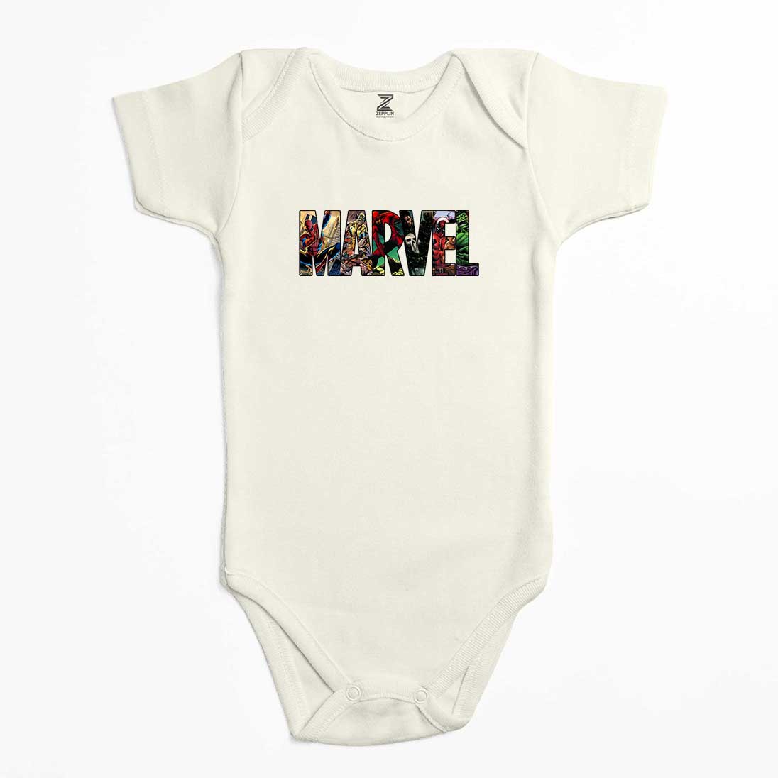 Marvel Heroes in Post 2 Renkli Bebek Body Zıbın