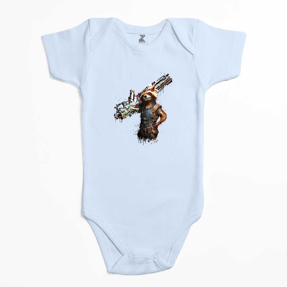 Rocket Raccoon Body Renkli Bebek Body Zıbın