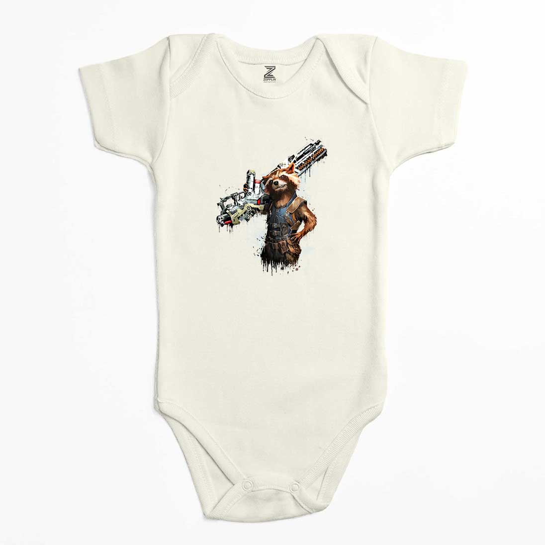 Rocket Raccoon Body Renkli Bebek Body Zıbın