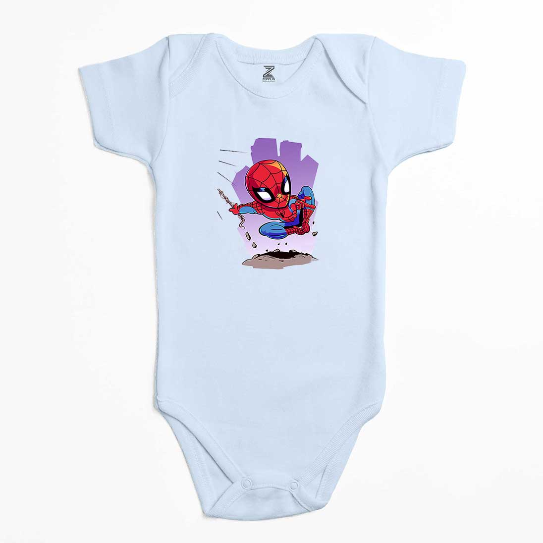 Spiderman Cartoon Renkli Bebek Body Zıbın