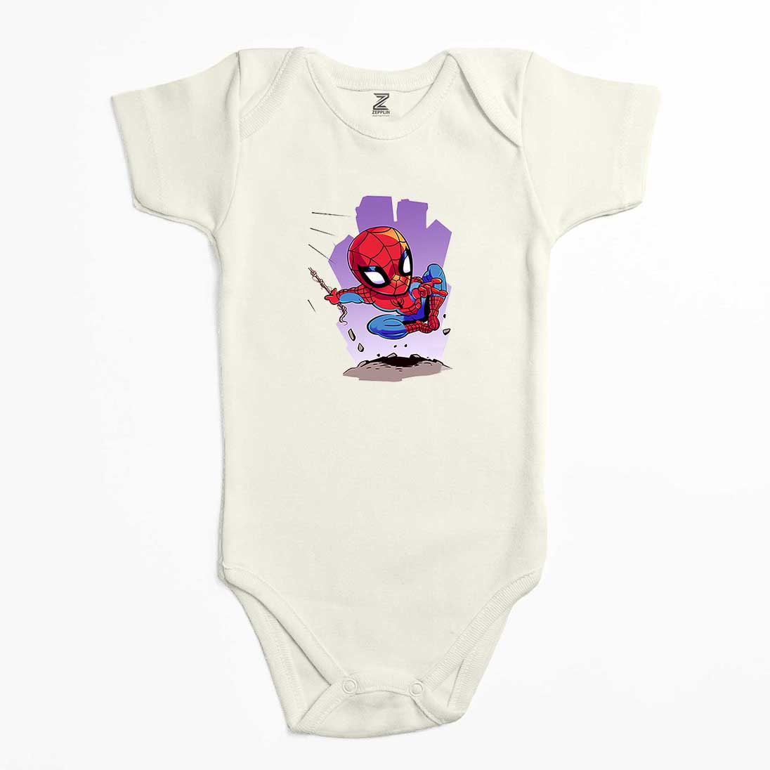Spiderman Cartoon Renkli Bebek Body Zıbın
