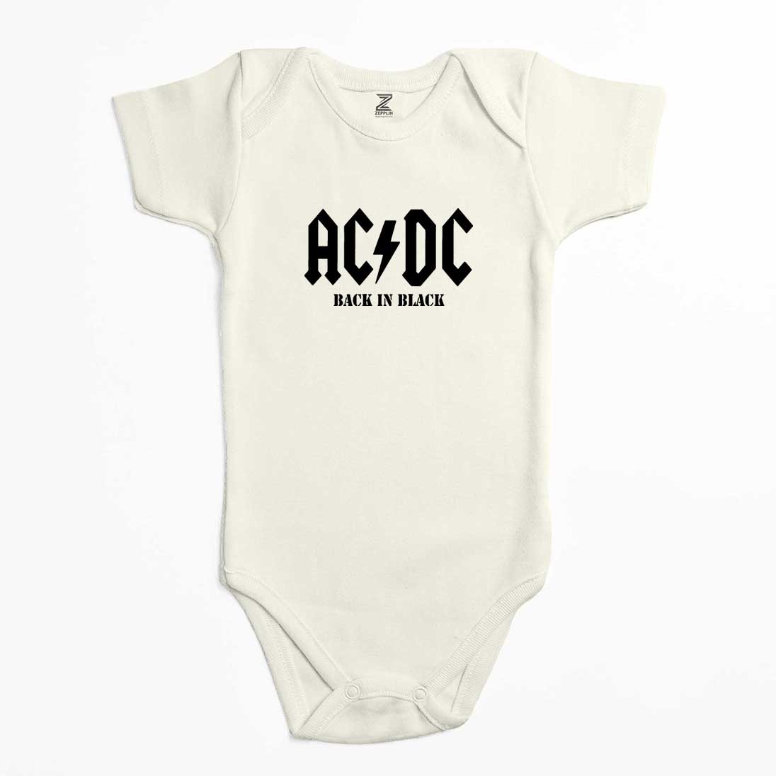 Ac Dc Back in Black Renkli Bebek Body Zıbın