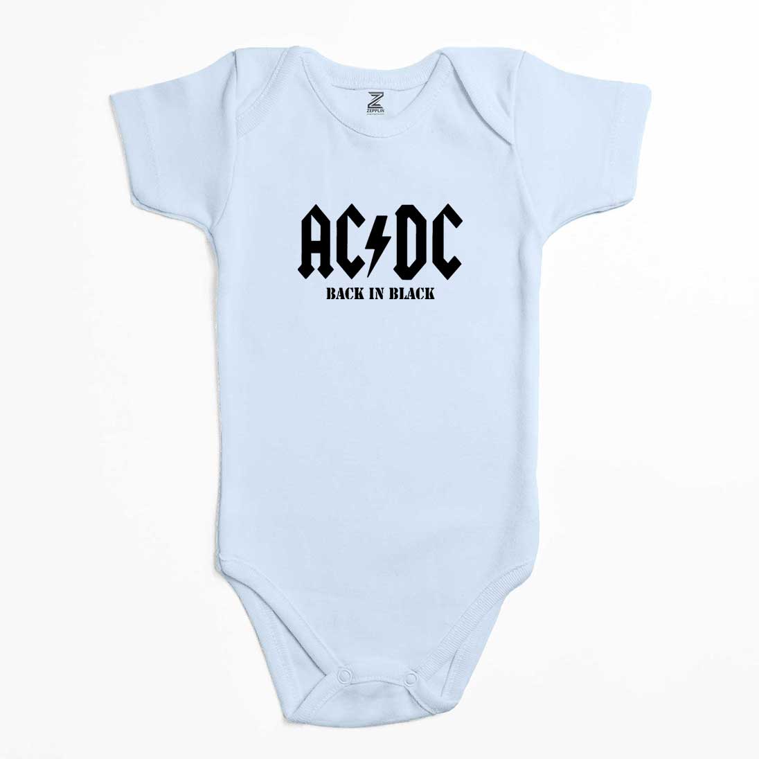 Ac Dc Back in Black Renkli Bebek Body Zıbın