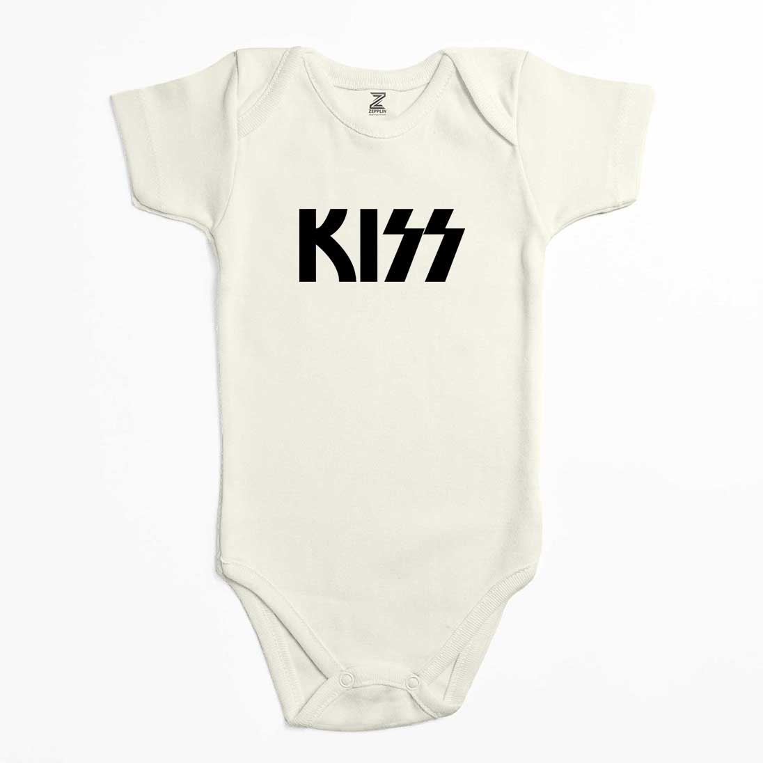Kiss Logo 2 Renkli Bebek Body Zıbın