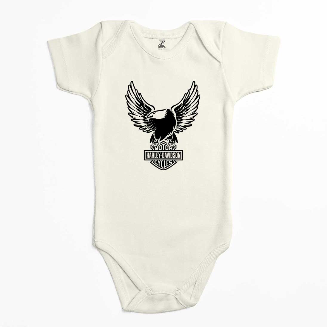 Harley Davidson Eagle Renkli Bebek Body Zıbın