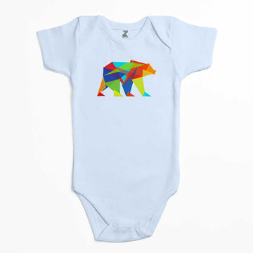 Bear Color Mozaik Renkli Bebek Body Zıbın