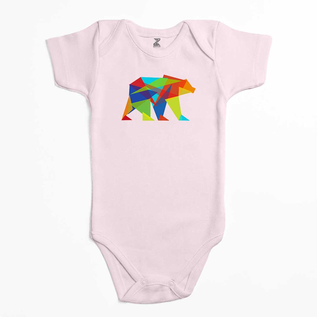 Bear Color Mozaik Renkli Bebek Body Zıbın