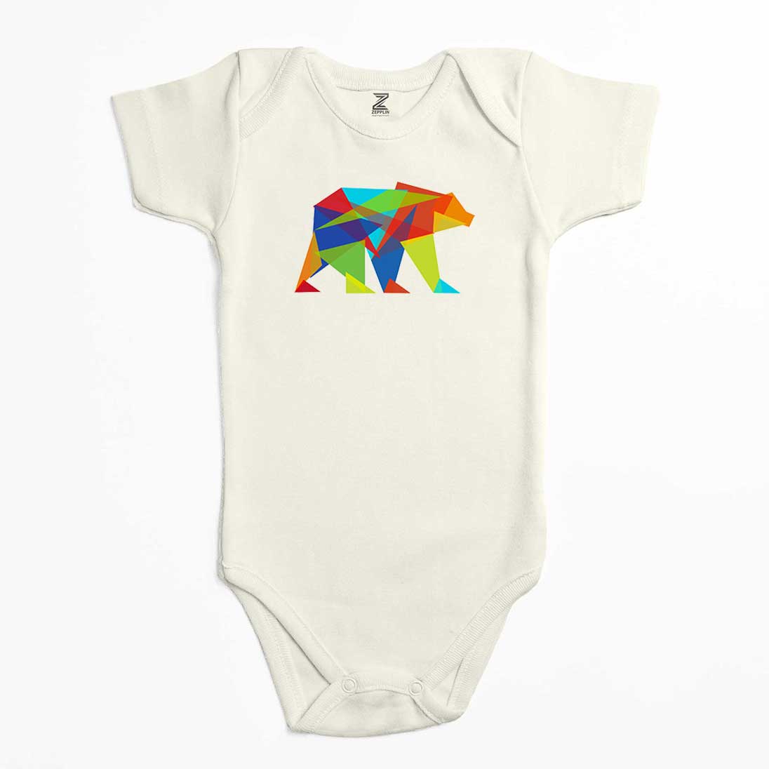 Bear Color Mozaik Renkli Bebek Body Zıbın