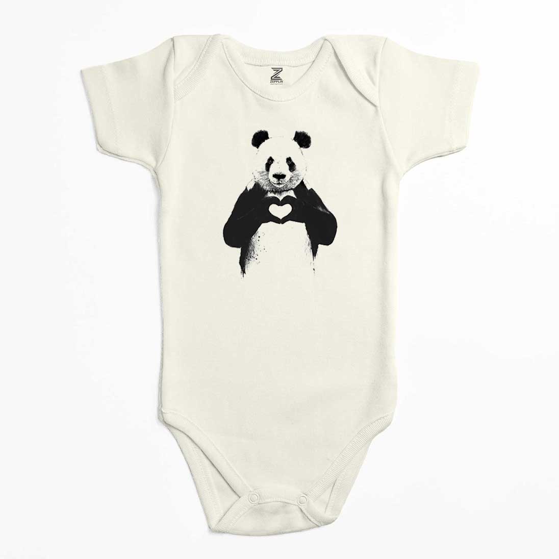 Panda Love Renkli Bebek Body Zıbın