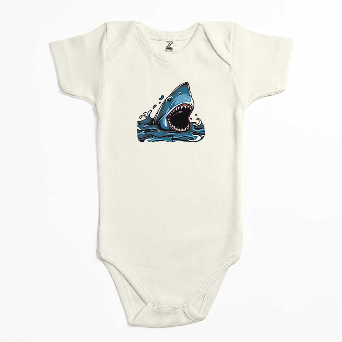 Shark Cartoon Renkli Bebek Body Zıbın