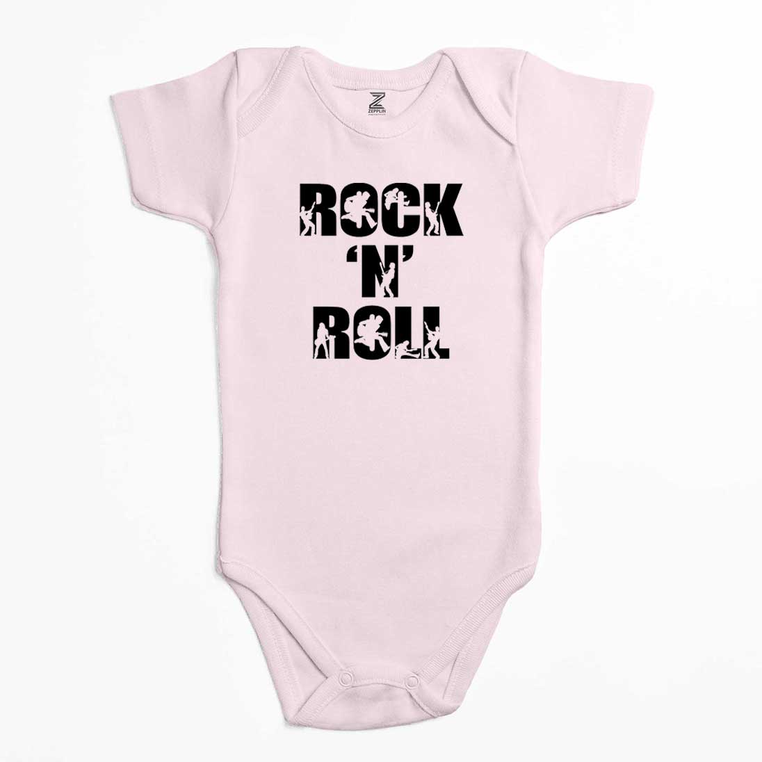 Black Rock 'N' Roll Text Renkli Bebek Body Zıbın