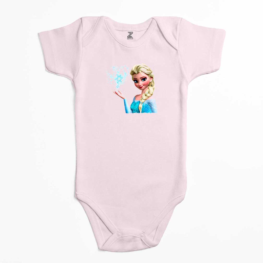 Karlar Ülkesi Elsa Face Renkli Bebek Body Zıbın