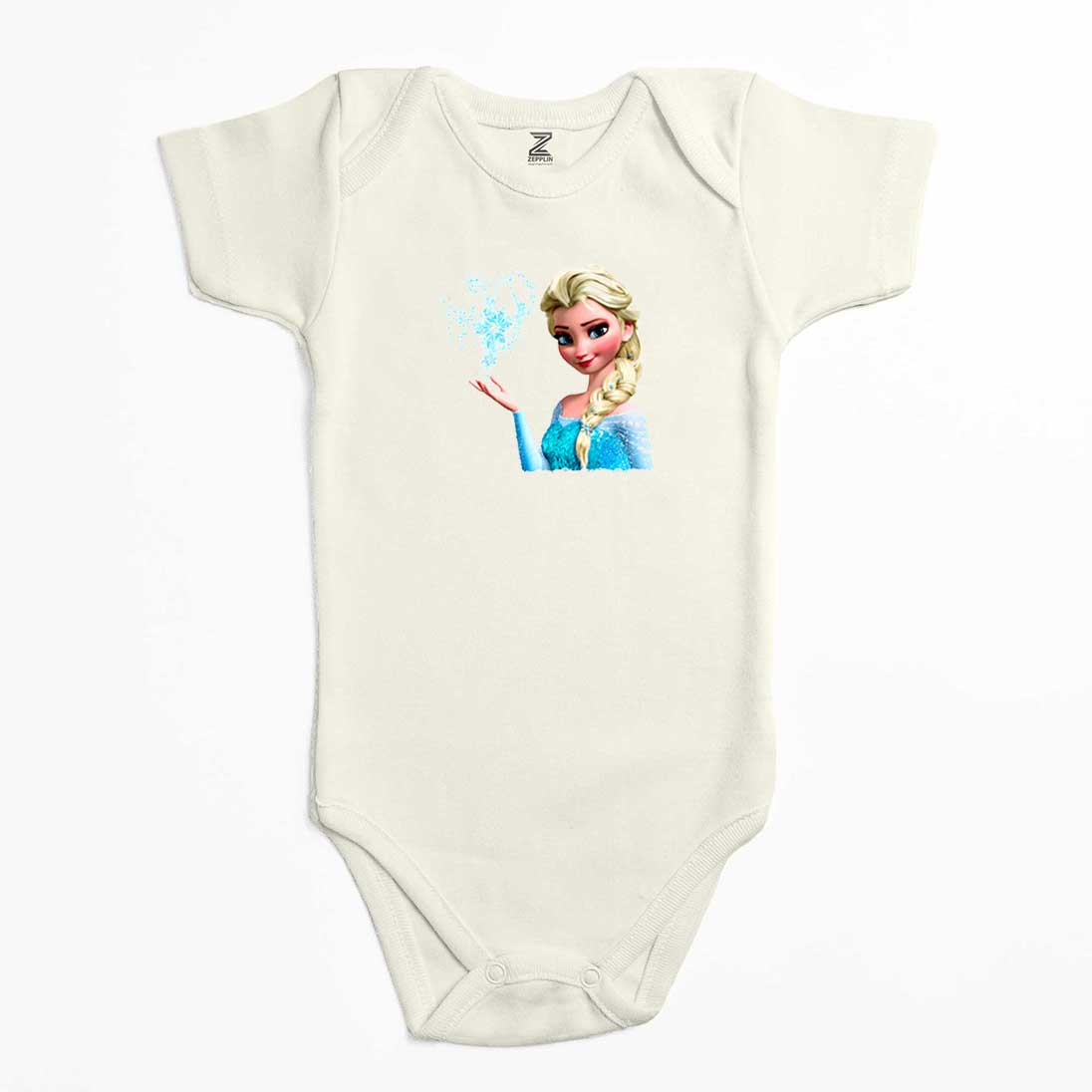 Karlar Ülkesi Elsa Face Renkli Bebek Body Zıbın