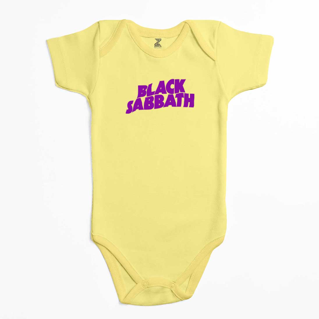 Black Sabbath Purple Yazı Renkli Bebek Body Zıbın