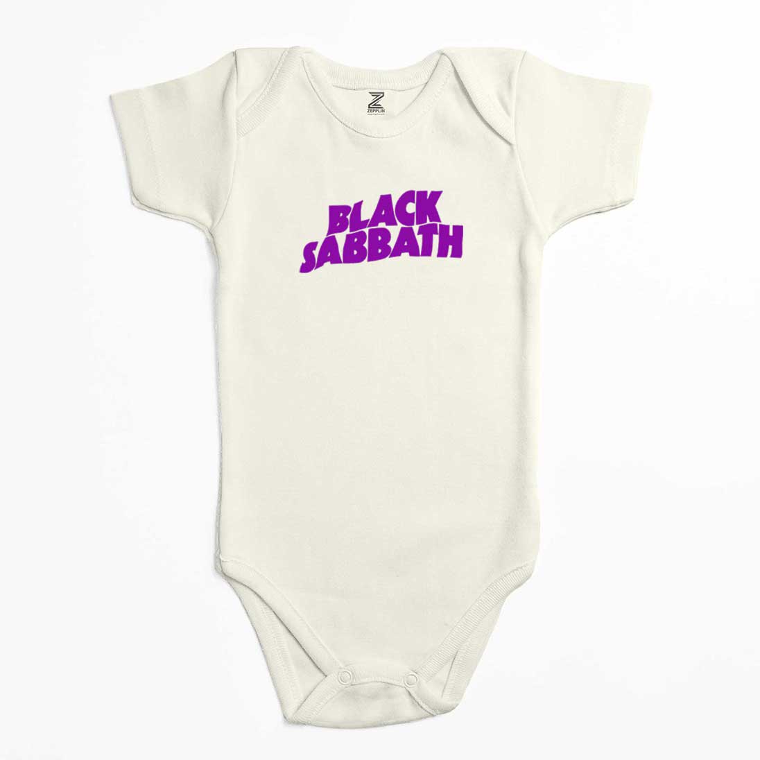 Black Sabbath Purple Yazı Renkli Bebek Body Zıbın