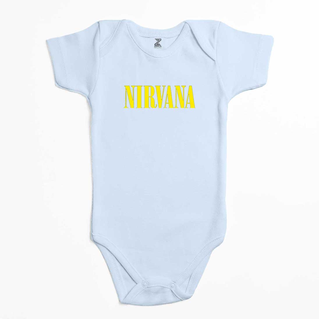 Nirvana Yazı Sarı Renkli Bebek Body Zıbın