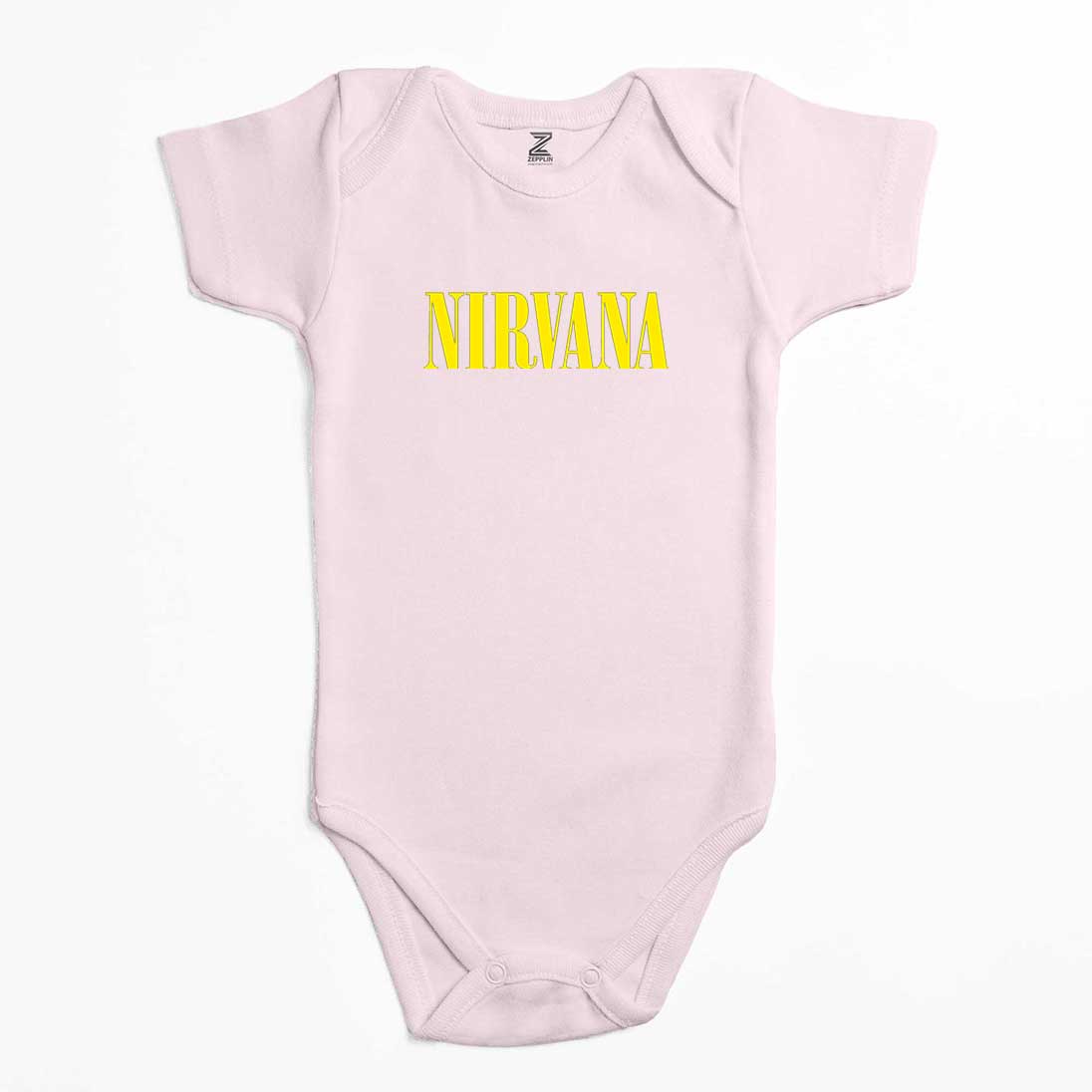 Nirvana Yazı Sarı Renkli Bebek Body Zıbın