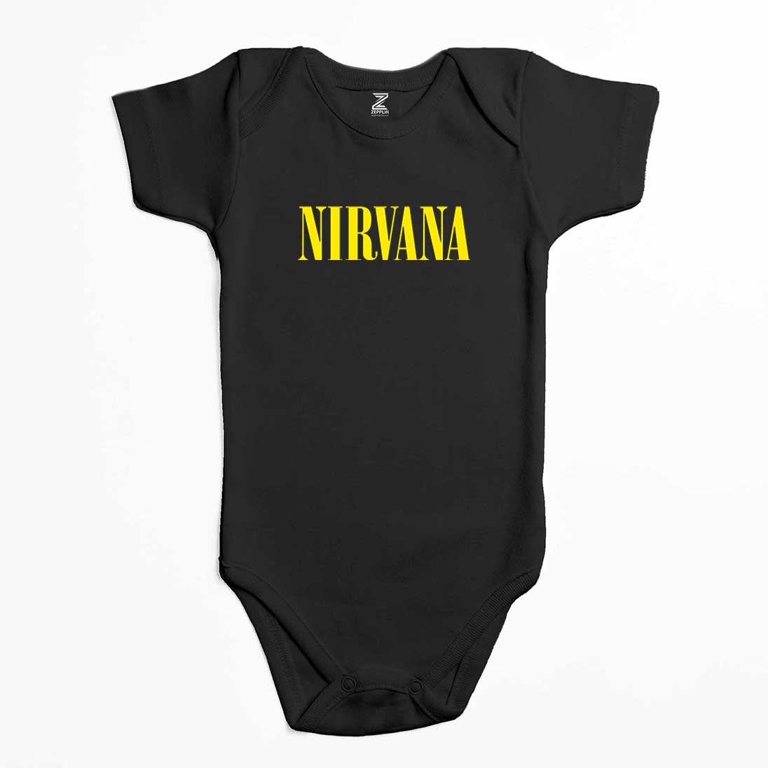 Nirvana Yazı Sarı Renkli Bebek Body Zıbın