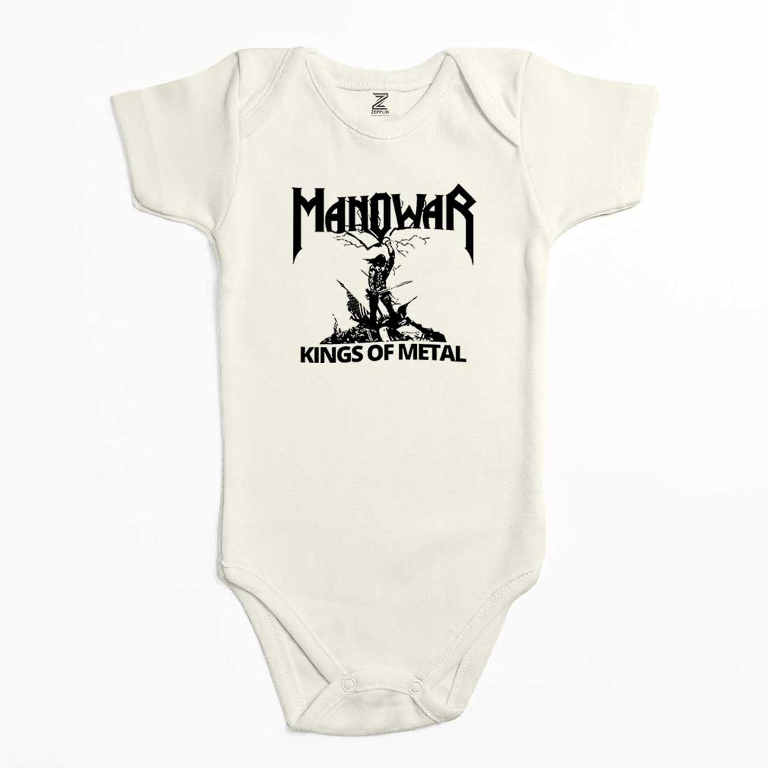 Manowar Kings of Metal Black Renkli Bebek Body Zıbın