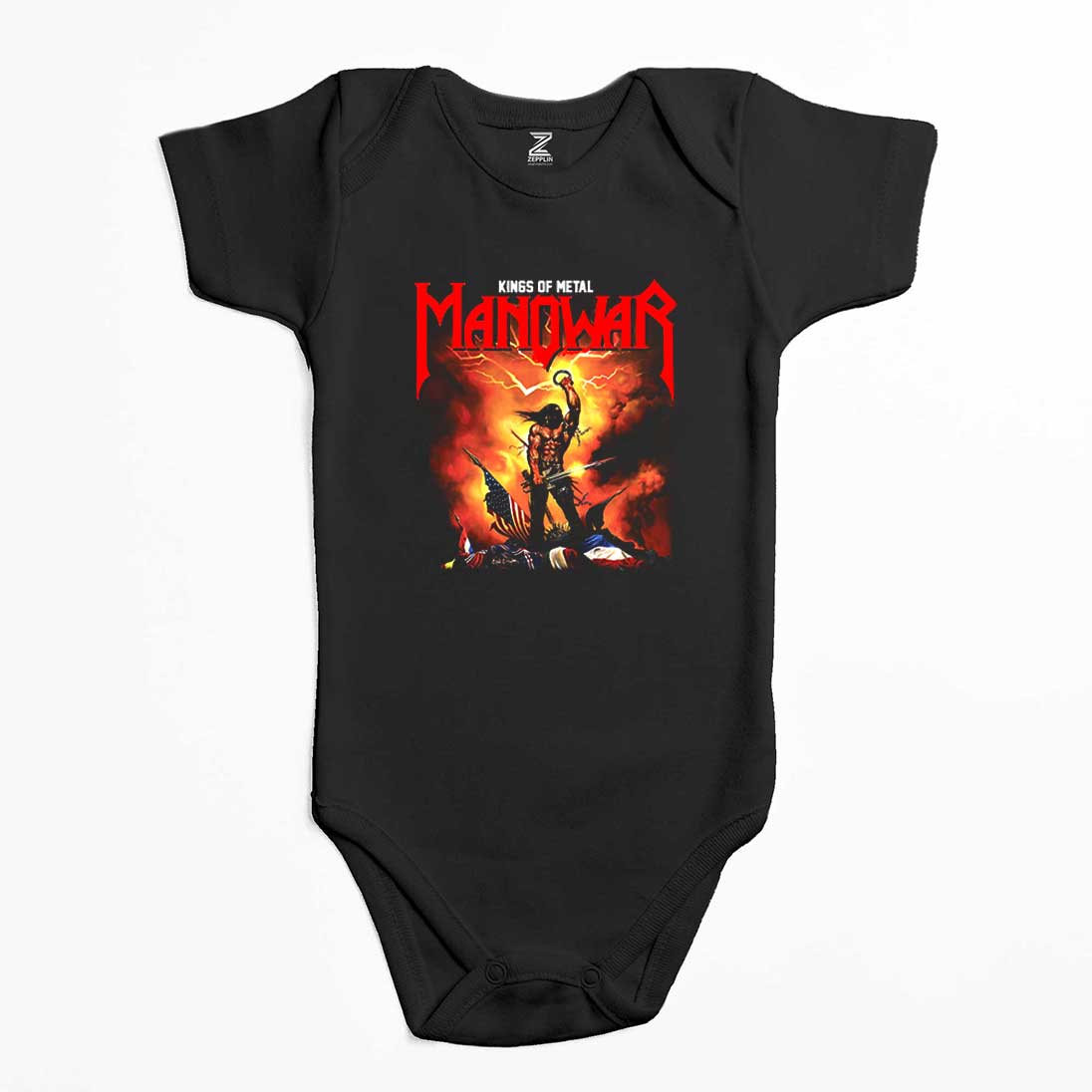 Manowar Kings of Metal Renkli Bebek Body Zıbın