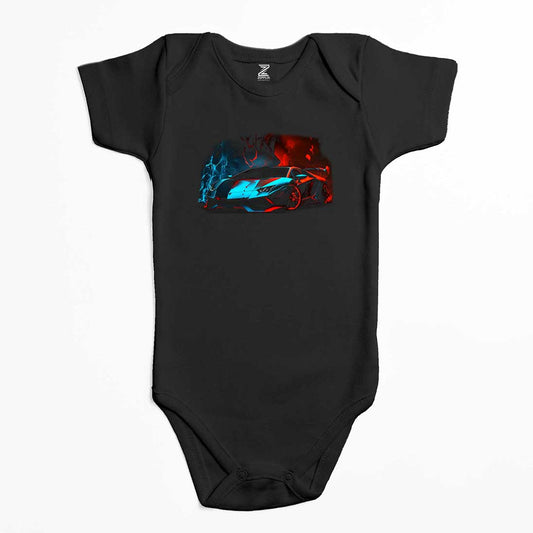 Lamborghini Blue Red Neon Renkli Bebek Body Zıbın