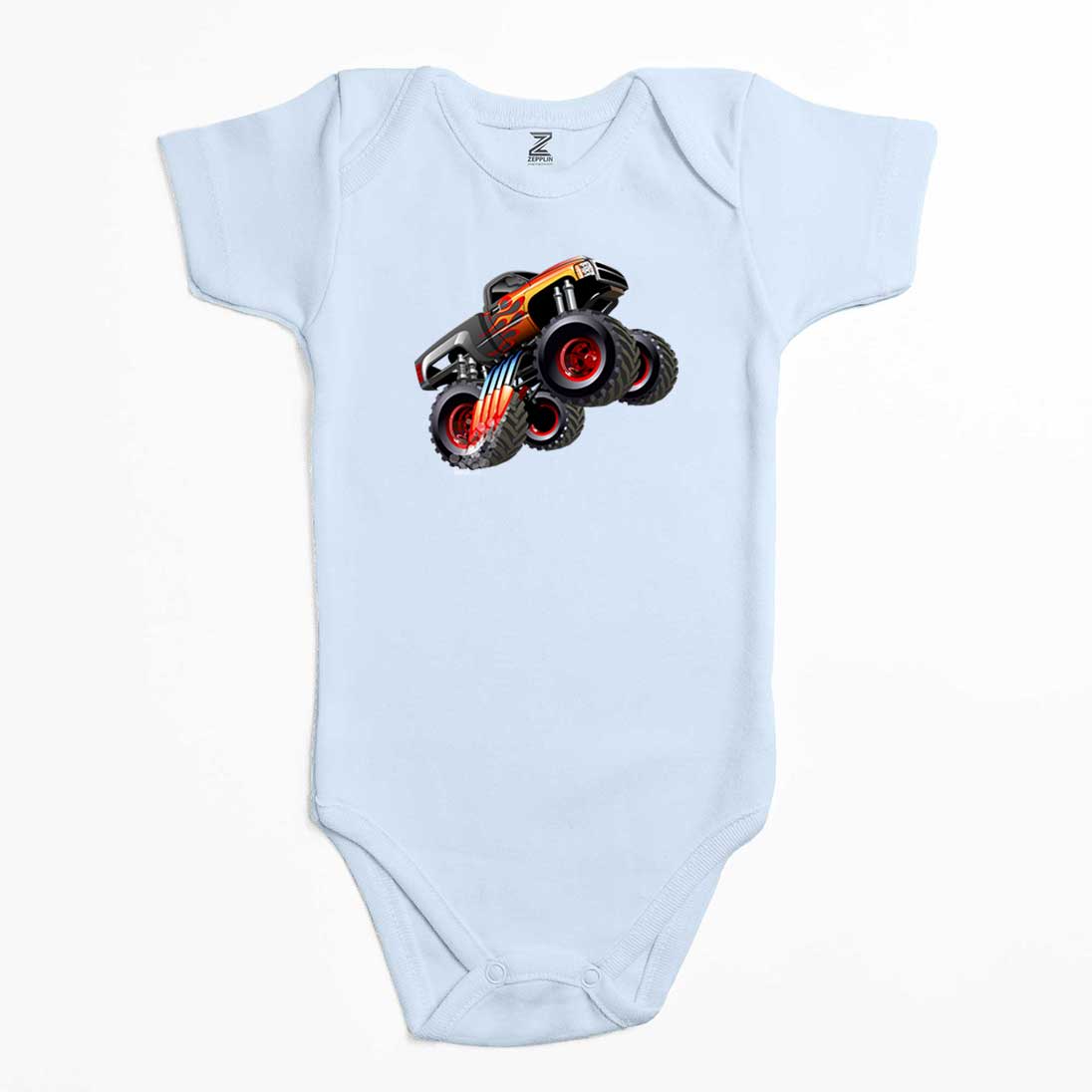 Cartoon Monster Truck Renkli Bebek Body Zıbın