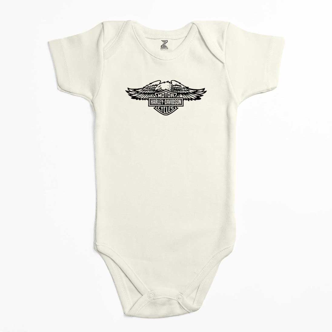 Harley Davidson Wings Eagle Silhouette Renkli Bebek Body Zıbın