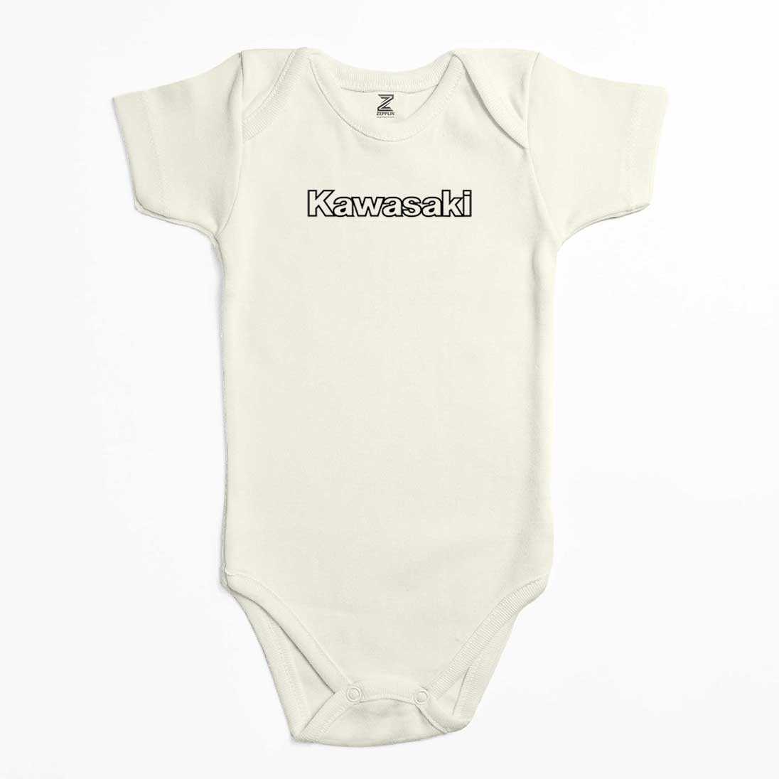 Kawasaki Text Black Logo Renkli Bebek Body Zıbın