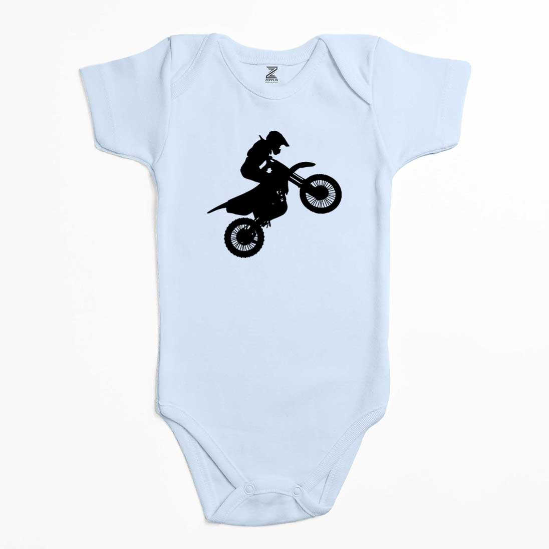 Motocross Motorcycle Siluet Renkli Bebek Body Zıbın