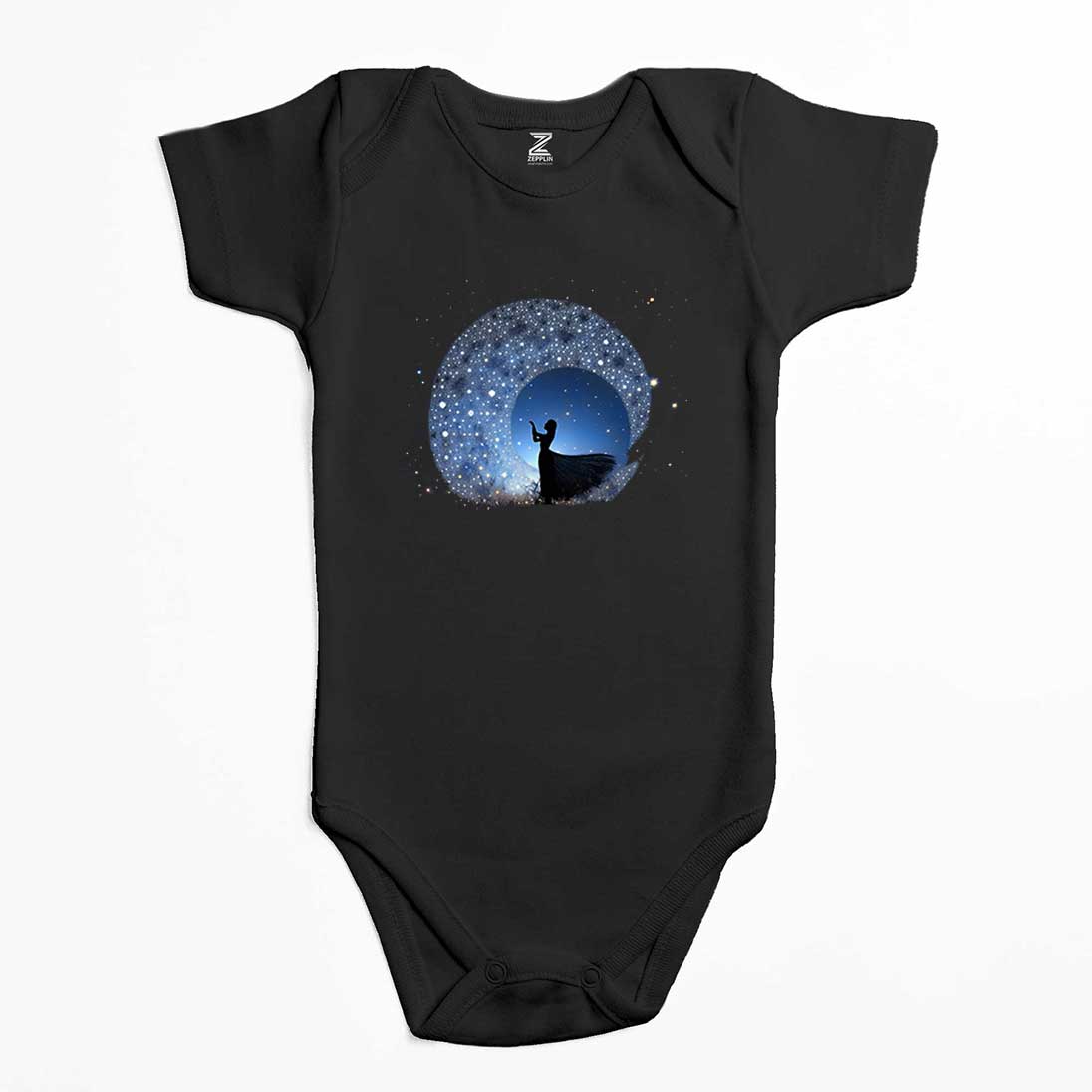 Woman Watching The Stars in The Sky Renkli Bebek Body Zıbın