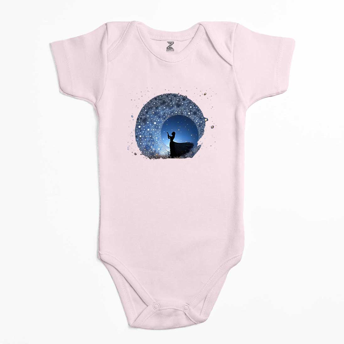 Woman Watching The Stars in The Sky Renkli Bebek Body Zıbın