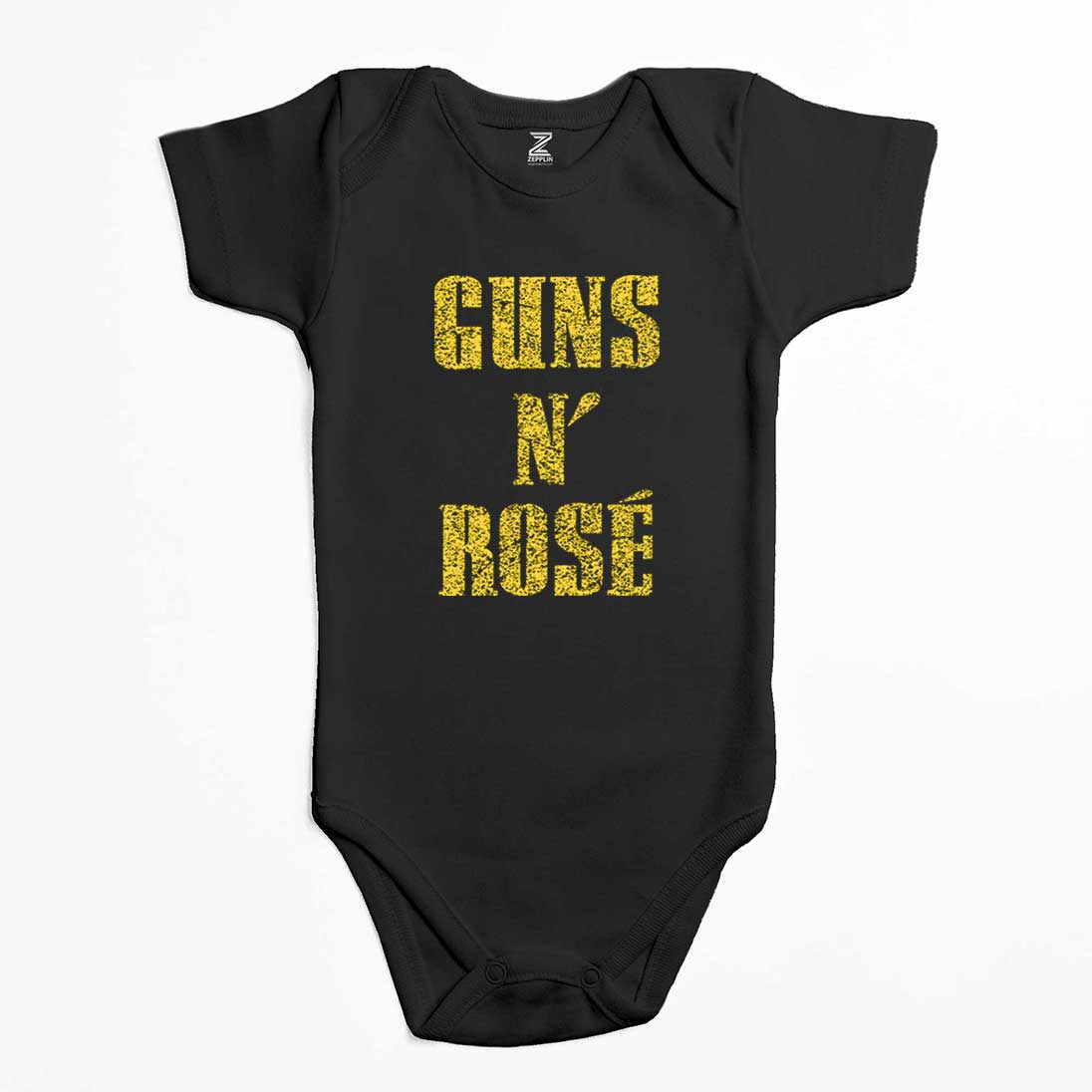 Guns N Rose Text Yellow Renkli Bebek Body Zıbın