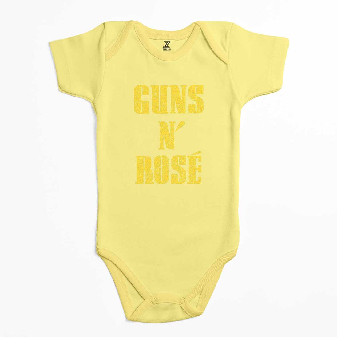 Guns N Rose Text Yellow Renkli Bebek Body Zıbın
