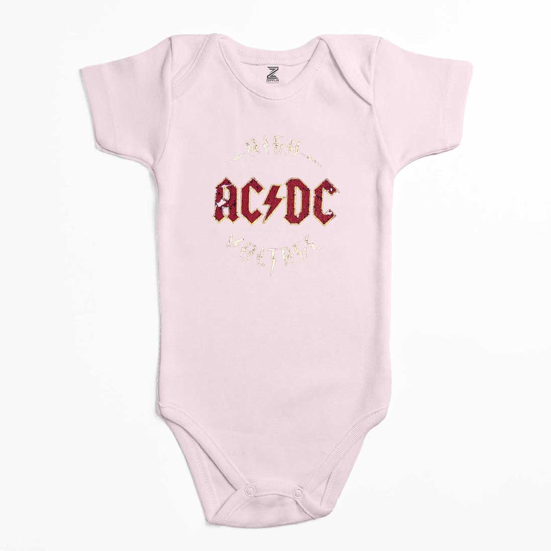 AC DC Logo Vintage Renkli Bebek Body Zıbın