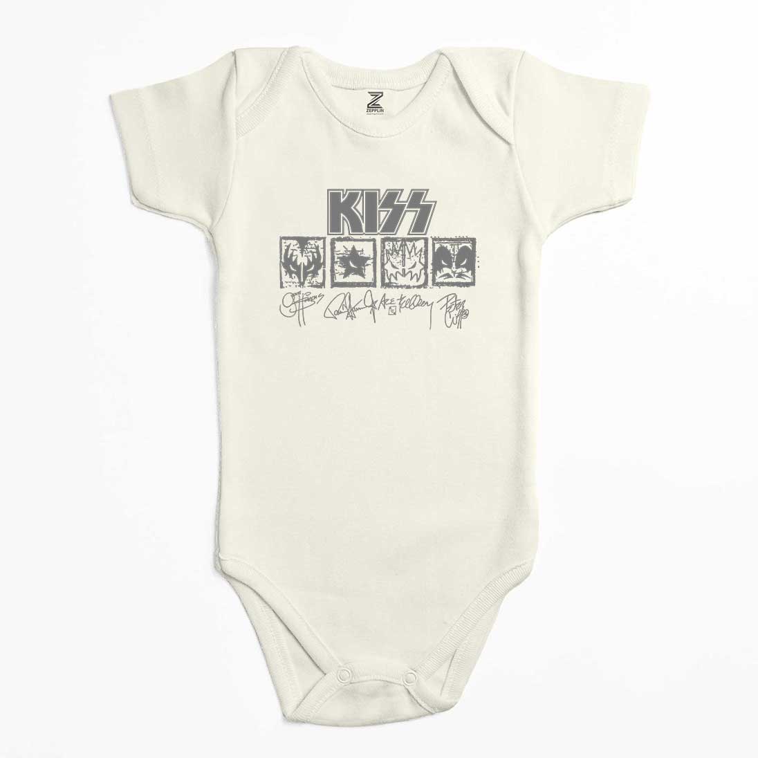 Kiss Logolar Ve İmza Renkli Bebek Body Zıbın