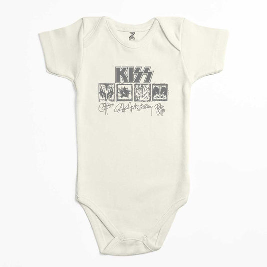 Kiss Logolar Ve İmza Renkli Bebek Body Zıbın
