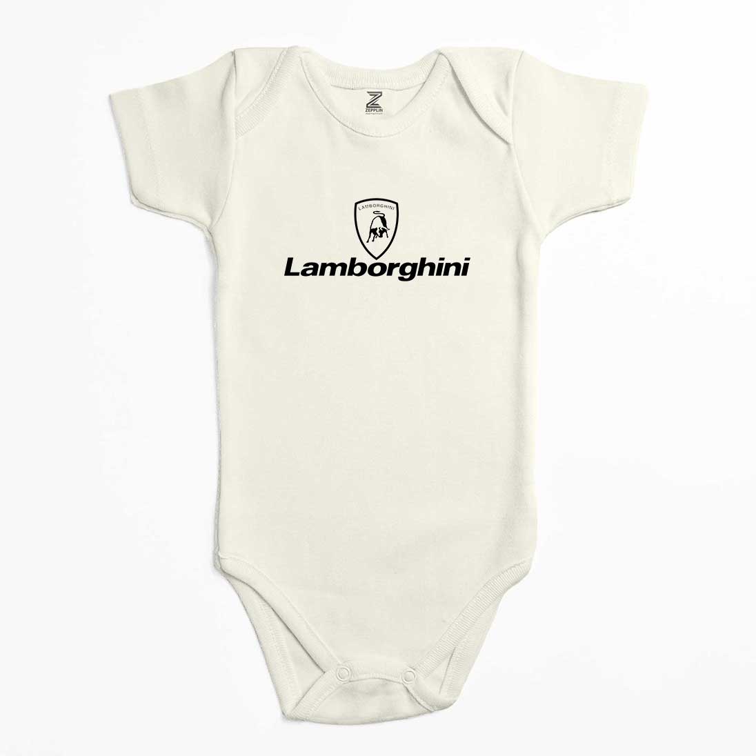 Lamborghini Logo Text Renkli Bebek Body Zıbın