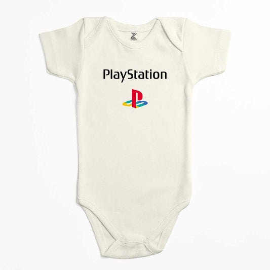 Playstation Logo Text Color Renkli Bebek Body Zıbın