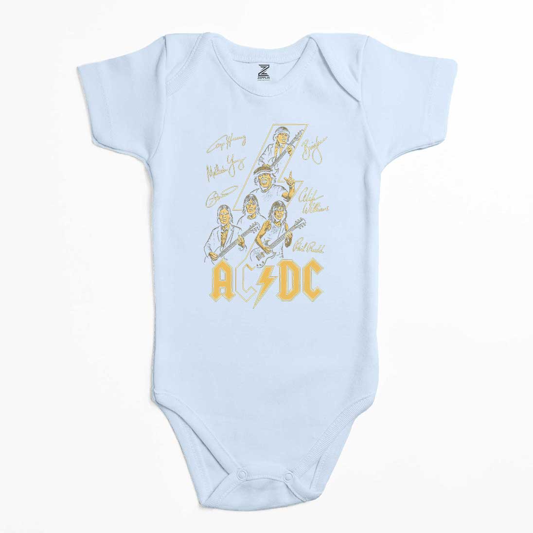 Ac Dc Silüet İmza Renkli Bebek Body Zıbın