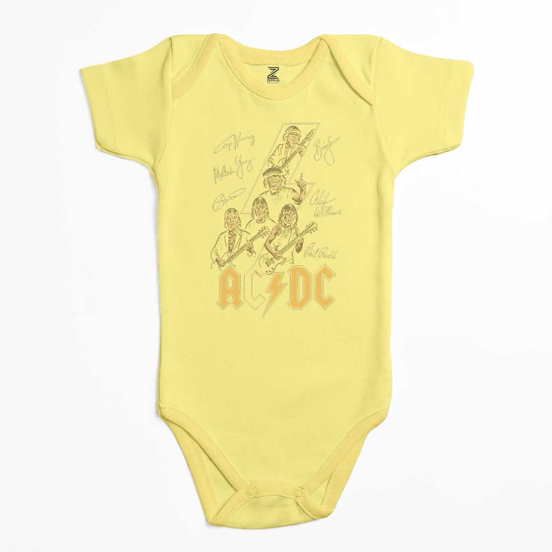 Ac Dc Silüet İmza Renkli Bebek Body Zıbın