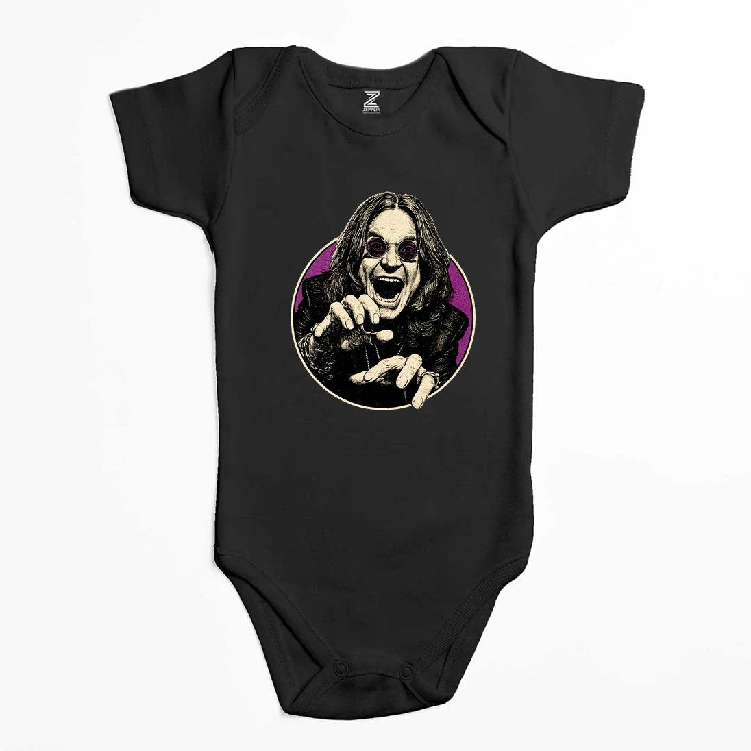 Ozzy Osbourne Portre Renkli Bebek Body Zıbın