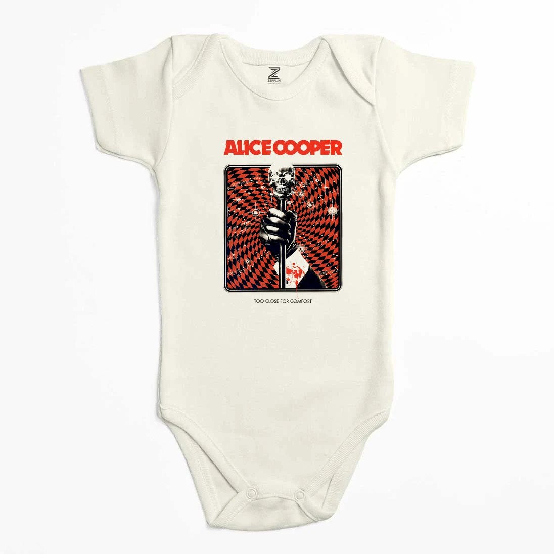 Alice Cooper Too Close For Comfort Mikrofon Renkli Bebek Body Zıbın
