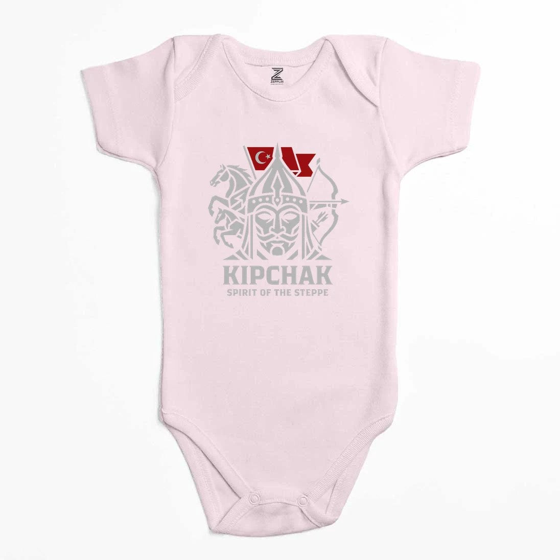 Kıpçak Atlı Okçu Türk Bayraklı Baskılı Renkli Bebek Body Zıbın
