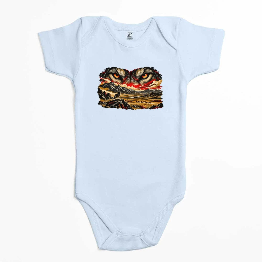 Bozkurt Bakışı Renkli Bebek Body Zıbın