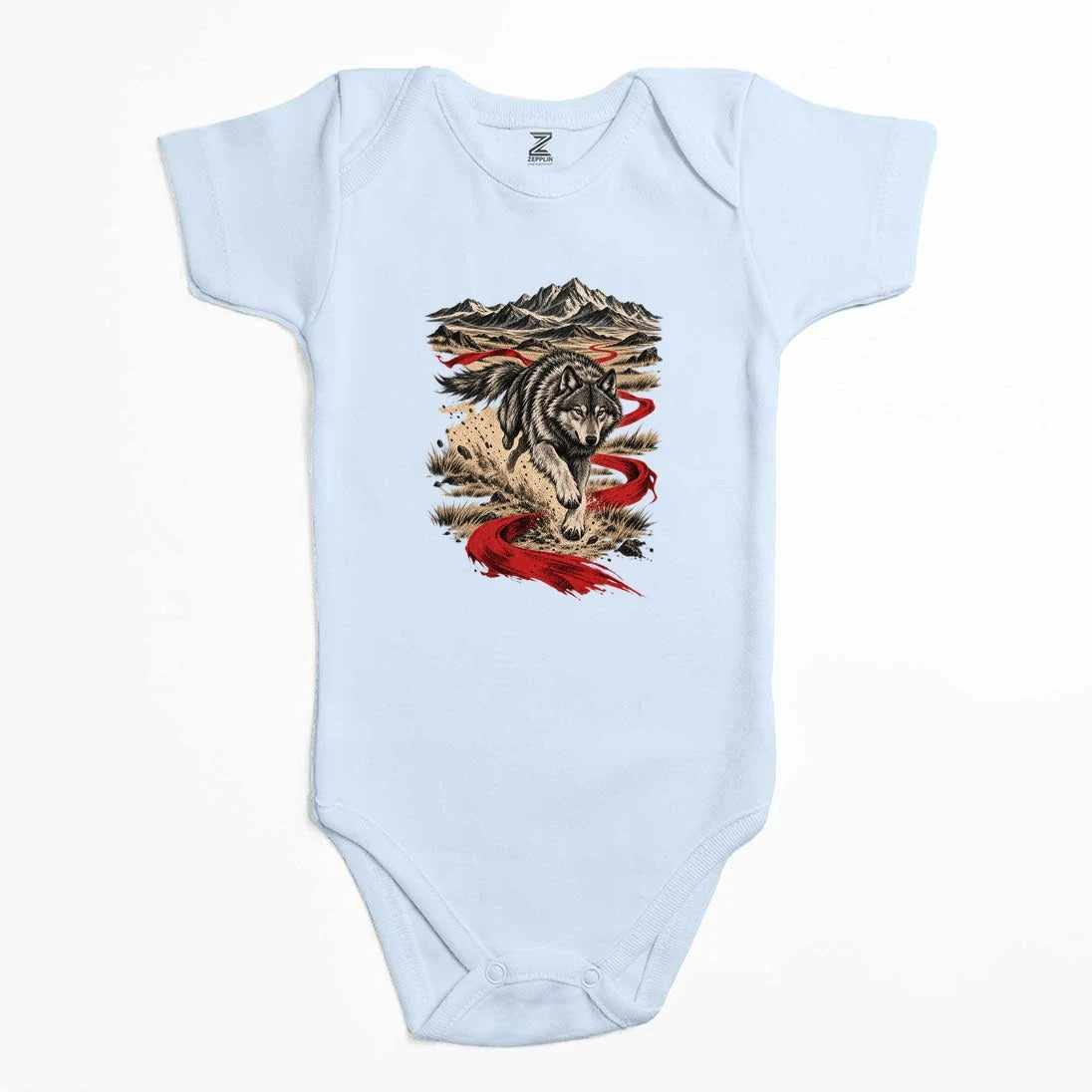 Kızıl Yol Bozkurdu Renkli Bebek Body Zıbın
