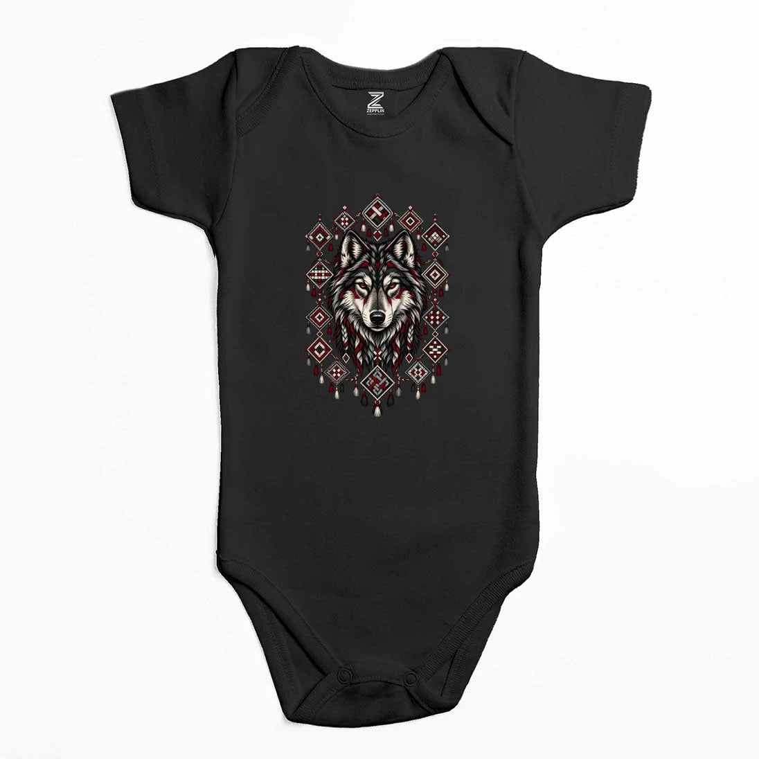 Motifli Muhafız Bozkurt Renkli Bebek Body Zıbın