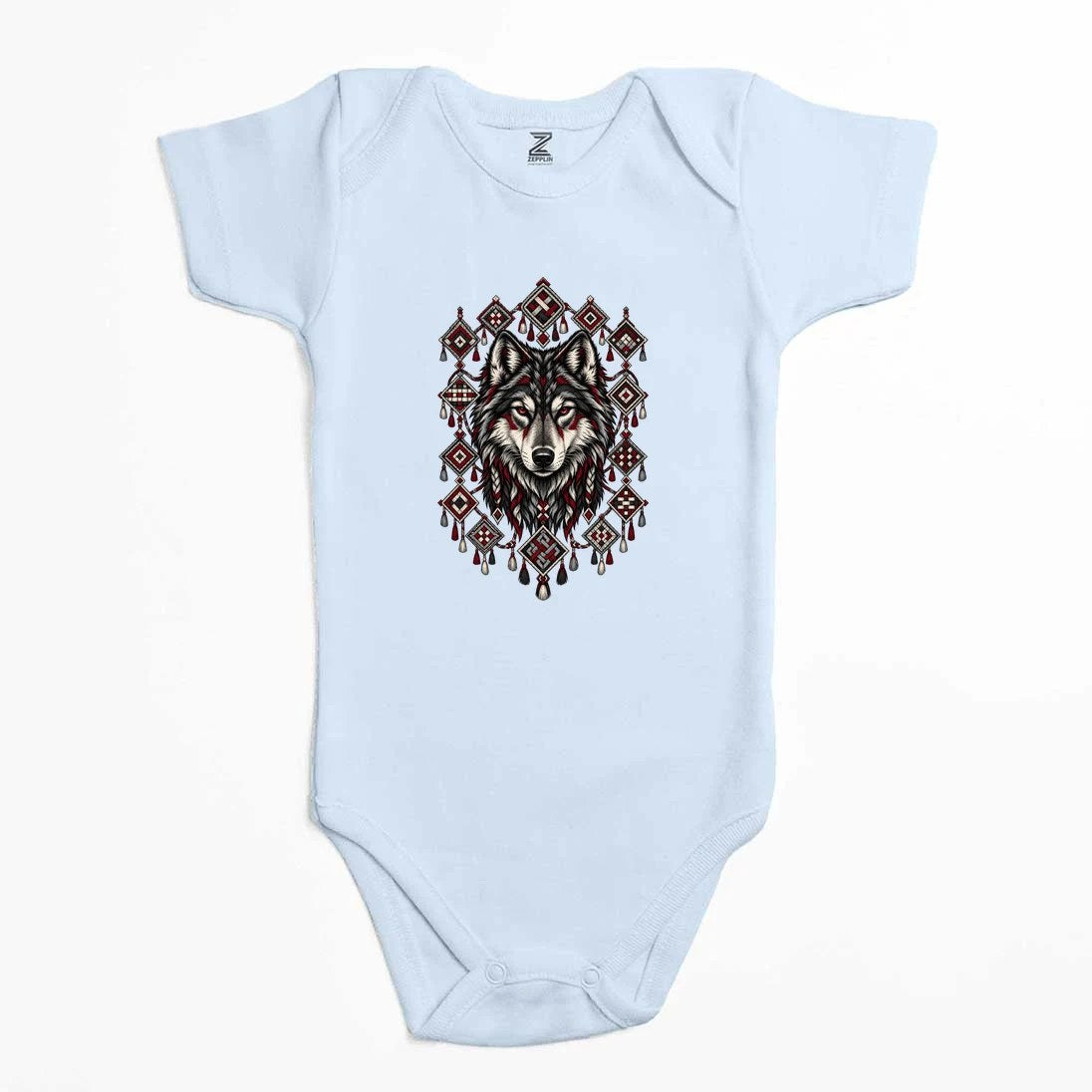 Motifli Muhafız Bozkurt Renkli Bebek Body Zıbın