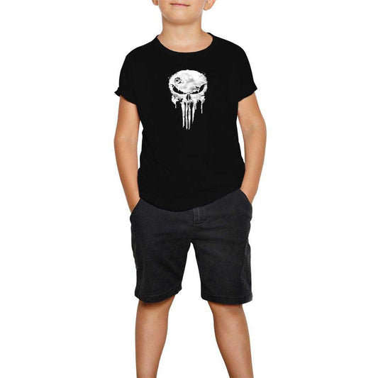 Punisher Damaged Siyah Çocuk Tişört