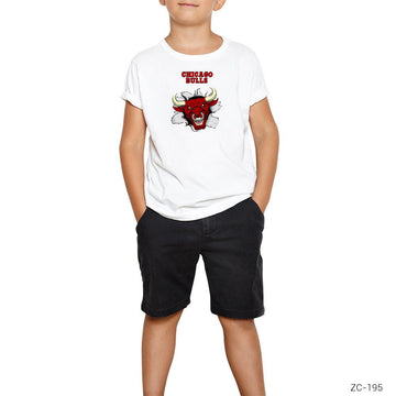 Chicago Bulls 3D Beyaz Çocuk Tişört