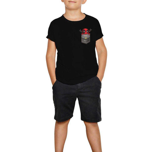 Deadpool Cep Siyah Çocuk Tişört
